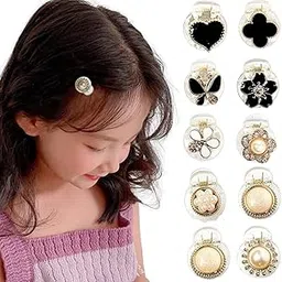 ANNA CREATIONS Baby Girls Mini Hair Claw Clips Fruits Shape Cute Butterfly Non Slip Cute Pattern Baby Hair Clip Girls Hair Accessories for Kids Girls Multicolor Set of 10 Pcs (Style 4) image 1