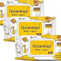 Dreamease Baby wet Wipes, pH Balanced, 99% Pure Water | Alcohol Free | Prevent Rashes & redness | Extra Thick and Moist (72 Count-Pack of 3)-picture-43