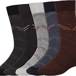 auraki Men's Calf Length Formal Cotton Socks Combo Pack of 5 Pair(ARK-S-CLF-011)-picture-26