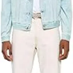 Men's Classic Denim Jacket - Buttoned Front|Regular Fit|Long Sleeves|Distressed Detailing|Casual Outerwear-image-5