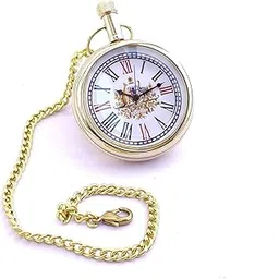 k v handicrafts Royal Gold Brass Austrelian Kangaroo Dial - Antique Pocket Gandhi Watch Royal Look Indian Handicraft Gift Item-picture-43
