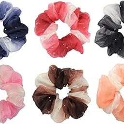 Radhu & Kabby Scrunchie for Women | Aesthetic Scrunchie | Elastic Scrunchies | Anti-Hair Breakage | Suitable Every Hair Type | Fancy & Stylish Hair Accessories | 6 Pcs | Same as Pic-picture-32