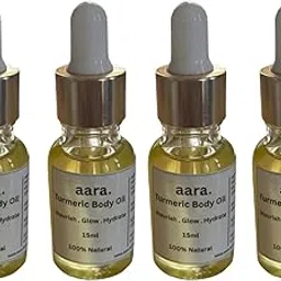 aara. Turmeric Body Oil 15ml | 100% Natural Skin Glow Oil for Nourishing & Brightening | Lightweight with Turmeric Extract for Smooth, Even-Toned, Radiant Skin | Ideal for Deep Hydration (Pack of 4)-picture-21