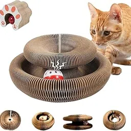 PARSPAR Kitty Curlz Cat Scratching Board | Magic Organ Cat Scratching Board, Snuffle paw Accordion for Cats | Interactive Scratch Pad Cats Toy with Toy Bell Ball | Recyclable Cat Scratcher-picture-30