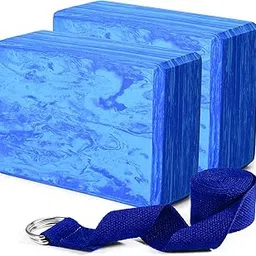 Generic 2pcs EVA Yoga Blocks with 1pcs Stretching Strap for Yoga Pilates Improve Strength Aid Balance and Flexibility'-picture-51