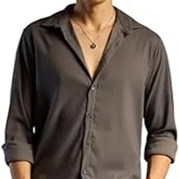 campus sutra Men's Polyester Regular Fit Foliage Strokes Shirt For Casual Wear | Spread Collar | Long Sleeve | Button Closure | Shirt Crafted With Comfort Fit For Everyday Wear-picture-29