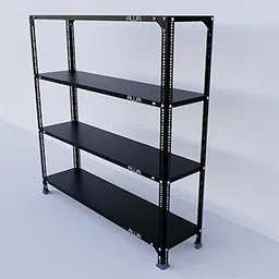 ALIJA®️ Slotted Angle Metal Rack(4 x 4 x 1 Ft. / 48 x 47 x 12 Inch) with 4 Shelves Storage Rack Unit (Black, 24 Gauge Shelves, 18 Gauge Angle)-picture-38