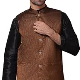 jompers Woven Design Nehru Jacket for Men-picture-53