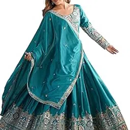 jihu culture Women's Natural Silk Coding Dori With Sequence Embroidery Work Semi Sttiched Lehenga Choli Set For Wedding-picture-52