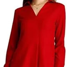 fablestreet Women's Polyester Regular Fit Top - Red-picture-23