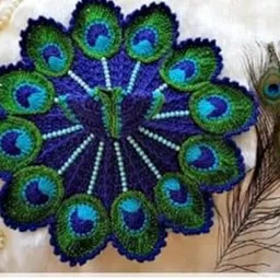 Woolen Krishna Ladoo Gopal Cap Bed, Lotus Style, Winter Thakur ji (Size 3)-picture-21