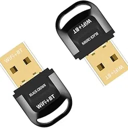 BLACK CROWN Dual Band 2.4/5Ghz USB WiFi+Bluetooth 5.2 Adapter. Plug & Play Dongle for PC, Laptops, Keyboards, Mice, Headsets. Long Range. (Black). (Pack of 2)-image-23