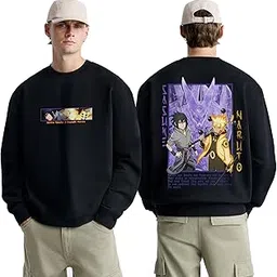g&g closet Naruto Uzumaki and Sasuke Uchiha (Kurama Susanoo) Anime Sweatshirt Printed Sweat Shirt for Men and Women-picture-23