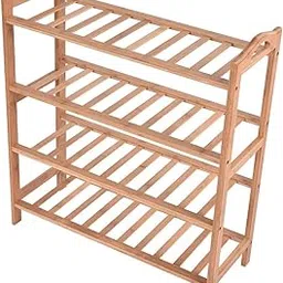 HOKIPO 4 Tier Bamboo Shoe Racks Slipper Stand Chappal Storage Organizer Utility Racks, 70 x 69 x 26 cm (AR2937)-image-27
