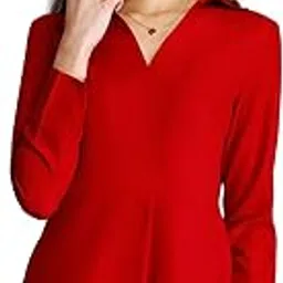 fablestreet Women's Polyester Regular Fit Top - Red-picture-19