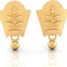 p.c. chandra jewellers Womens 22KT (916) Yellow Gold Leaf Design Drop Earrings With Ball Accent - 1.3 Grams-picture-23