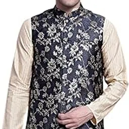 jompers Men's Woven Design Nehru Jacket-picture-26