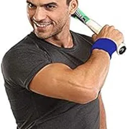 Style Along Fitness Bands Wrist Bands Sweat Bands Supporter for All Sports (Blue Pair)-picture-12