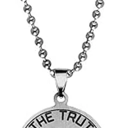 m men style The Truth The Use The Way Jesus Silver And Black Stainless Steel Pendant Necklace Chain For Men And women-picture-37