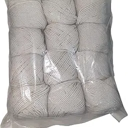 White Cotton Thread for Flower Tying and Garland Making, Craft Work -(1mm Thick) Pack of 12 Pcs | Size : 80 Metre Long-picture-29