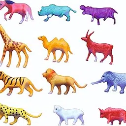 Negi 12 Pcs Small Size Full Action Toy Figure Jungle Cartoon Wild Animal Toys Figure Playing Set for Kids.-picture-13