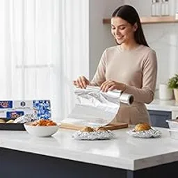 Heavy-Duty Aluminium Foil for Food Packing | 11 Micron Thickness | Safe & Hygienic Food Wrap for Home, Hotels & Catering | Multipurpose Kitchen Foil Roll (9M)-image-23