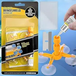 COALITION Windshield Repair Kit for Chips, Cracks, Bulls-Eye, Star-Shaped, Half-Moon & Nicks Auto Glass Repair Tool Set for Quick, Easy Scratch Fix & Polishing for Car Windshield (Pack of 1)-image-20