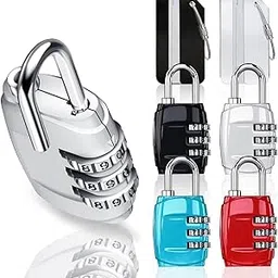 4Pack Luggage Locks, Waterproof Combination Padlocks 3 Digit Combination Padlock Codes with Alloy Body and 2Pcs Luggage Tags for School, Travel Bag, Suit Case, Lockers, Gym, Backyard, Bike Locks-picture-42