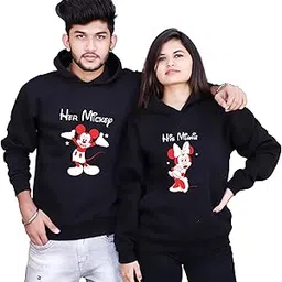 Couple Sweatshirts Cotton Warm Pullover Printed Girl Friend & Boy Friend Sweater - Pack of 2-image-79