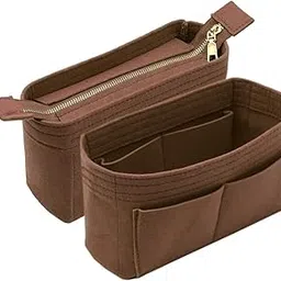 LEXSION 2-Pack Felt Handbag Organizer,Insert Purse Organizer Fits LV Neonoe Perfectly Brown M-picture-17
