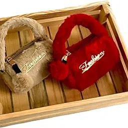 le delite fur sling bag 1 piece mini cute small size little purse handbag for girls kids women/coin pouch make up vanity wallet pouch multicolor (random colors)-picture-17