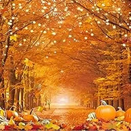 Backdropon Fall Photography Backdrop Autumn Maple Leaves Pumpkin Backdrop Thanksgiving Harvest Party Decorations Friendsgiving Photo Booth Banner Size 5Feet Height & 8Feet Width(5 * 8)-picture-56