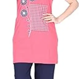 dg divine girl Women's Cotton Long Length Night Suit Set (8XL, Gajri)-picture-17