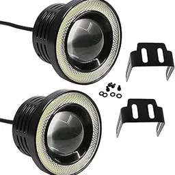 ADWAIT Bike And Scooty Car Fog Lamp Angel Eye LED DRL Projector Cob Light For Royal Enfield Classic 350-picture-13