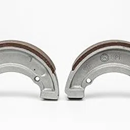 Classic 350 Motorcycle Brake Shoes, OEM Replacement Kit with Spring, Silver-image-0