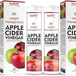 Vokin Biotech World's First Apple Cider Vinegar -20 Effervescent Tablets Vitamin C for Detox & Weight Management with Green Apple Flavor (Pack of 2)-image-19