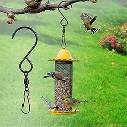 Fashion My Day 10x Swivel S Hooks Clips for Hanging Garden Wind Spinners Flower Pot Black-image-22