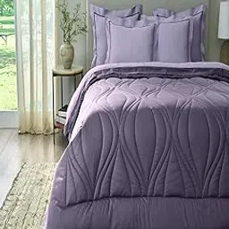 SANSAAR Ogee-Lavender-Elderberry Double Comforter Bedding Set-picture-43