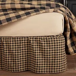 VHC Brands Black Check Queen Bed Skirt 60x80x16-picture-55