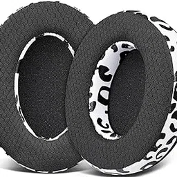 SOULWIT Replacement Earpads for HyperX Cloud 1/2/Pro/Core/Alpha/Alpha S/Flight/Stinger/CloudX, Ear Pads Cushions with Durable Mesh Fabric, Noise Isolation Foam - Snow Leopard-picture-23