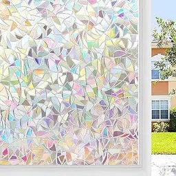 HIYON Blackout Film 16.7 x 26.4 inches (40 x 200 cm) Stained Glass Seals by Light Invisible Window Film Frosted Glass Film Cuttable Easy Installation Suitable for Office and Home, Crescent Moon-picture-18