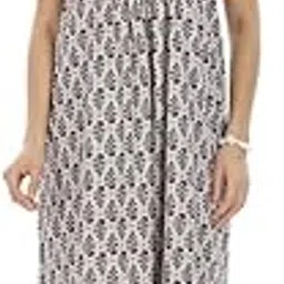 naidu hall Cotton Nighty for Women| Printed Maxi Nightdress | Short Sleeve Mandarin Collar Night Gown | Soft Comfortable Sleepwear for Women Home Wear Nighty for Women-picture-55