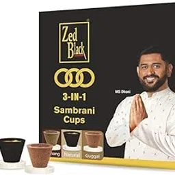 Zed Black 3 in 1 Sambrani Cups Sambrani Dhoop Cup Box - Long Lasting Pleasing Aroma Dhoop Cone for Puja for Everyday Use - Pack of 1-picture-33