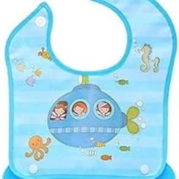 MOMISY Baby Bib For Newborn Waterproof Silicone Apron Wipeable Stain Resistant With pocket For 6 months and up-picture-30