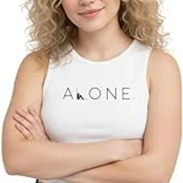 tonzon Women's Stylish White Sleeveless Crop Top-picture-50