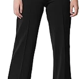 Womens High Rise Regular Solid Trousers-image-25