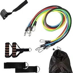 NIRVA WITH DEVICE OF WOMEN PICTURE Resistance Bands, Exercise Bands Include 5 Different Levels Exercise Bands, Door Anchor, Foam Handles and Carrying Bag for Workout Resistance Tube-picture-25