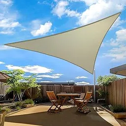 HIPPO Triangle Shade Sail Affordable & Premium 230 GSM Sun Shade UV Block for Outdoor Car Parking Garden (Sahara-Sand, 12FTX12FTX12FT)-picture-12