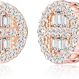 peora 925 Sterling Silver Cubic Zirconia Studded Round Stud Earrings Classic Fine Jewellery Gift for Women-picture-22