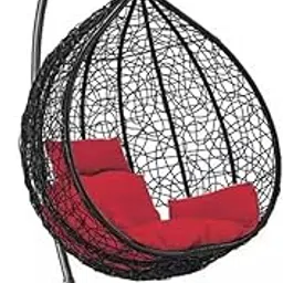 BRIGHT FURNITURE Single Seater Swing Chair Hammock Swing Chair with Stand & Cushion Hammock Hanging Jhula for Indoor, Outdoor, Balcony,Home, Patio, Yard, Balcony, Garden(Brown & Red)-picture-21